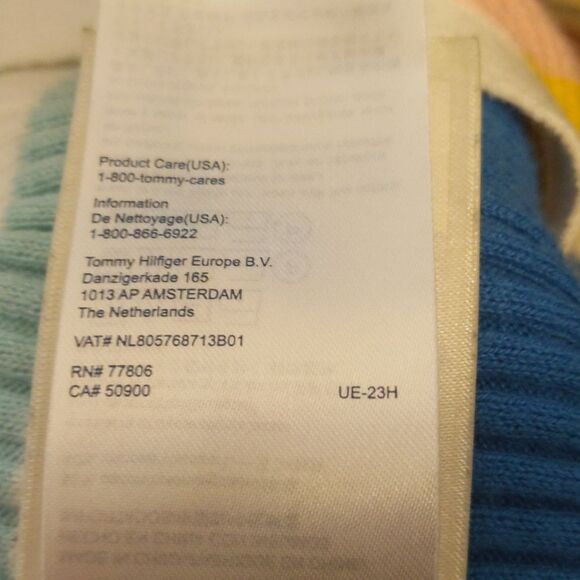 Tommy Hilfiger open front cardigan sweater, striped, cotton/viscose S - Picture 9 of 11